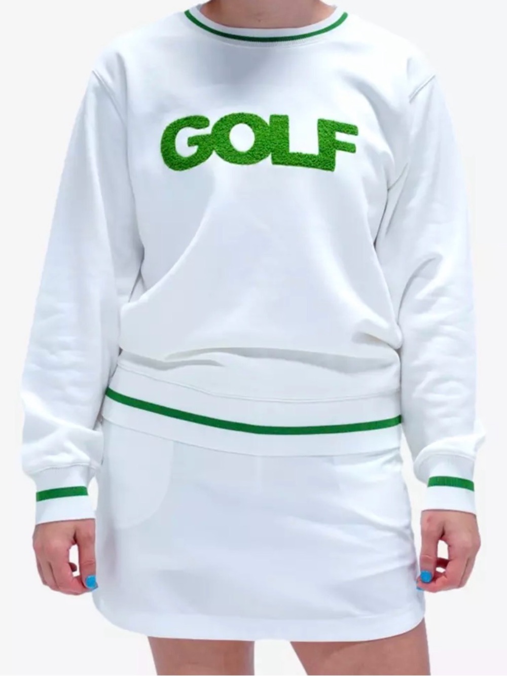 Le Lis Collection women's golf Crewneck Sweatshirt Size Medium White / Green